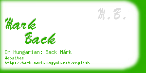 mark back business card